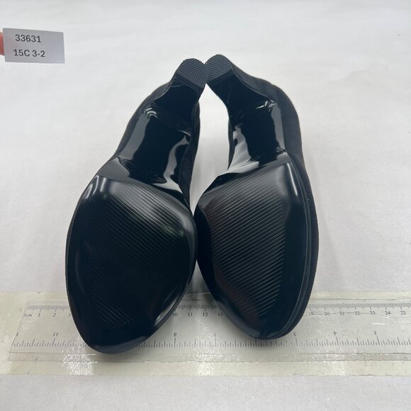 miss left Black Low Platform Chunky High Heel Slip On Round Toe Pump - Picture 7 of 8